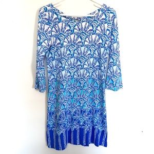 Lilly Pulitzer blue palm engineered knit dress